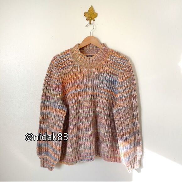 Aqua Curve Multicolored Mock Neck Chunky Knit sweater Plus Size 3X - Picture 1 of 6